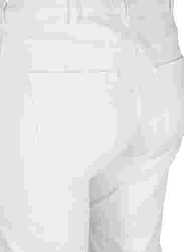 Croppade jeans med råa kanter och hög midja, White, Packshot image number 3