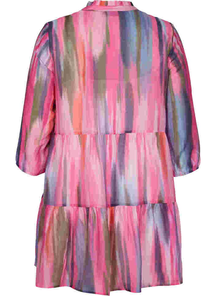 Mönstrad tunika med knytdetalj, Pink AOP, Packshot image number 1