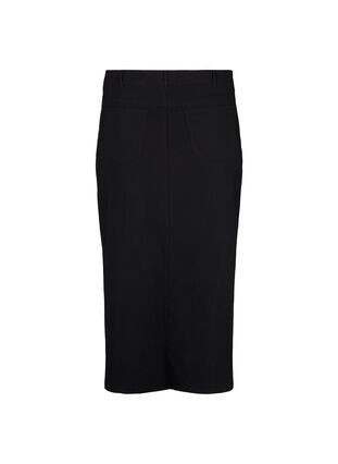 Lång kjol med slits framtill, Black, Packshot image number 1
