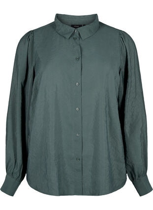 Långärmad skjorta i TENCEL™ Modal, Dark Forest, Packshot image number 0