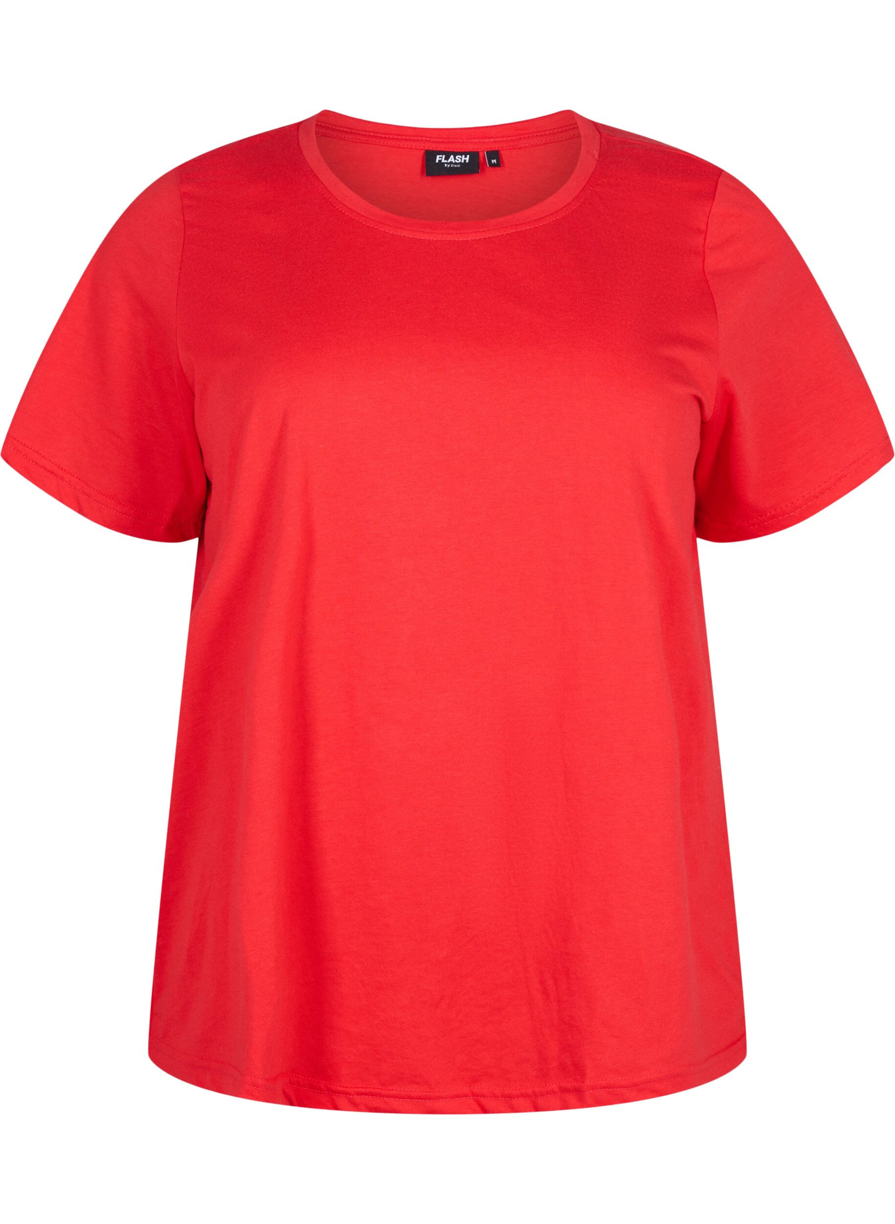 Zizzi FLASH - T-shirt med rund halsringning, High Risk Red, Packshot image number 0