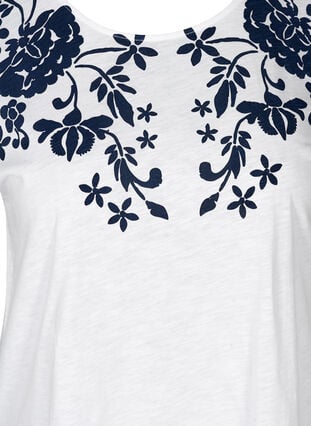 T-shirt med tryck, Bright White W. mood indigo, Packshot image number 2