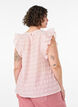 &Auml;rml&ouml;s blus med struktur och volanger, Rosa, Model image number 2