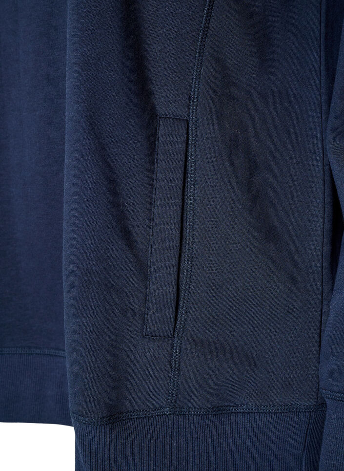 Sweatshirt med h&ouml;g krage och fickor, Bl&aring;, Packshot image number 3