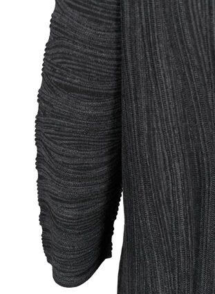 Stickad klänning med långa ärmar, Dark Grey Melange, Packshot image number 3