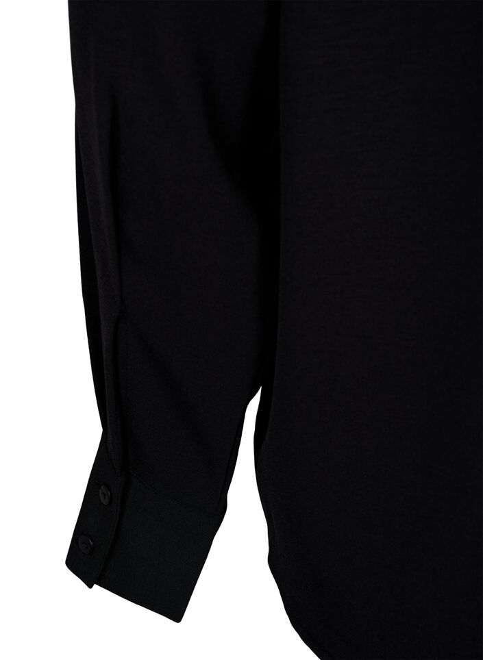 Blus med spetsdetalj, Black, Packshot image number 3