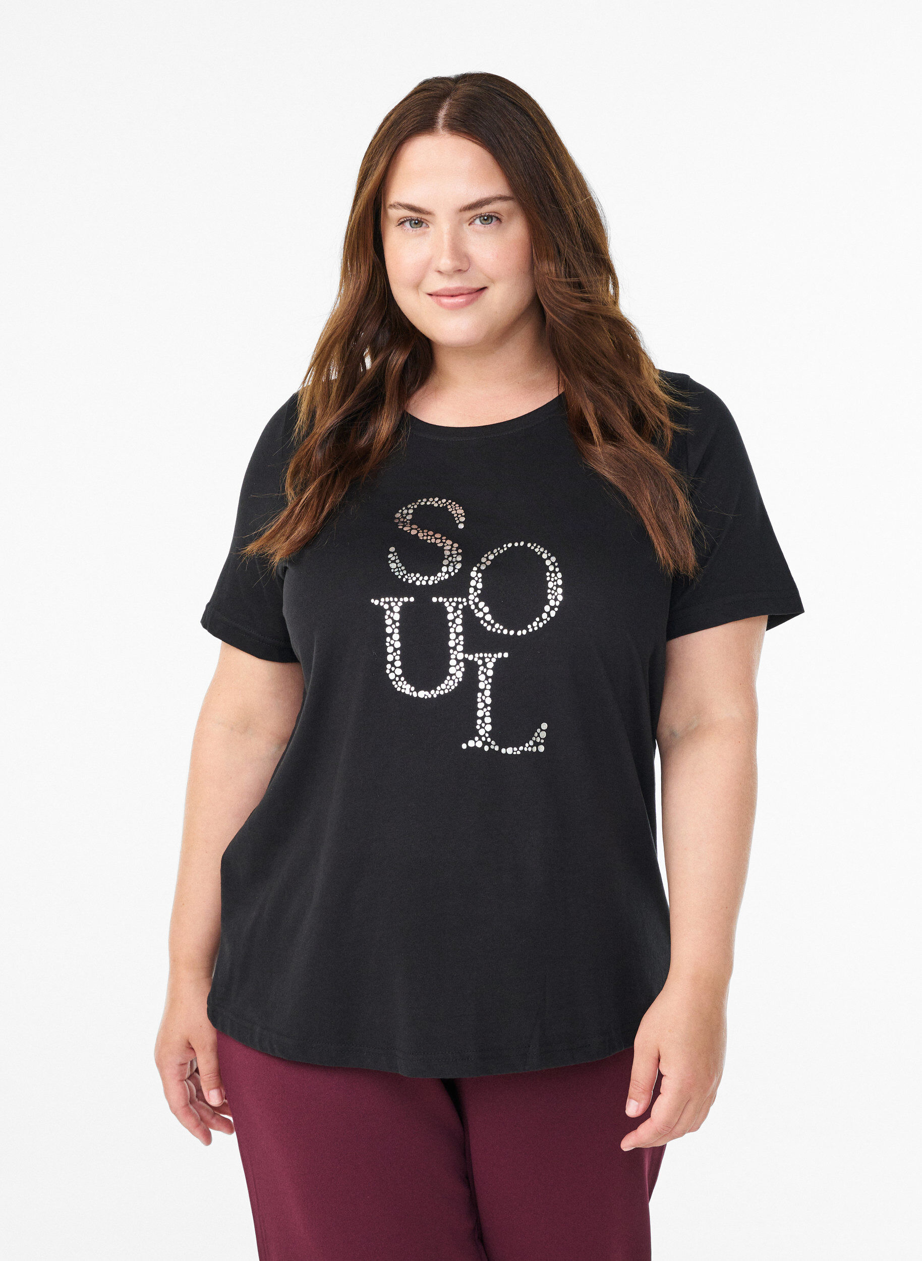 ZizziT-shirt med tryck, Svart, Model image number 0