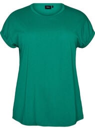 Kort&auml;rmad t-shirt i bomullsmix, Gr&ouml;n