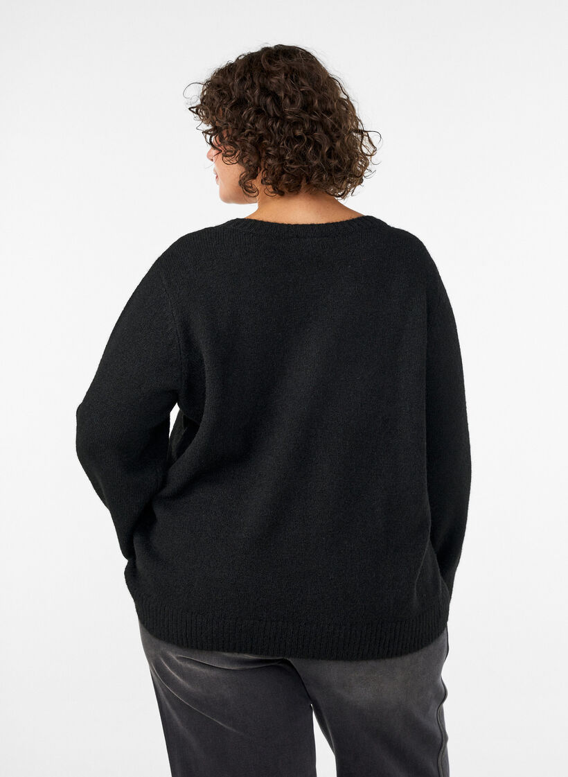 L&ouml;s rundhalsad tr&ouml;ja, Svart, Model image number 2