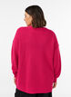 L&aring;ng ribbstickad blus med V-ringning, Rosa, Model image number 2