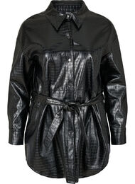 Skjortjacka i läderimitation, Black