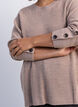 Stickad blus med ribbstruktur och knappdetaljer, Beige, Model image number 3