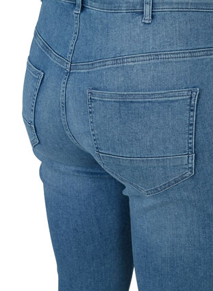 Figurnära jeansshorts, Dark blue denim, Packshot image number 3