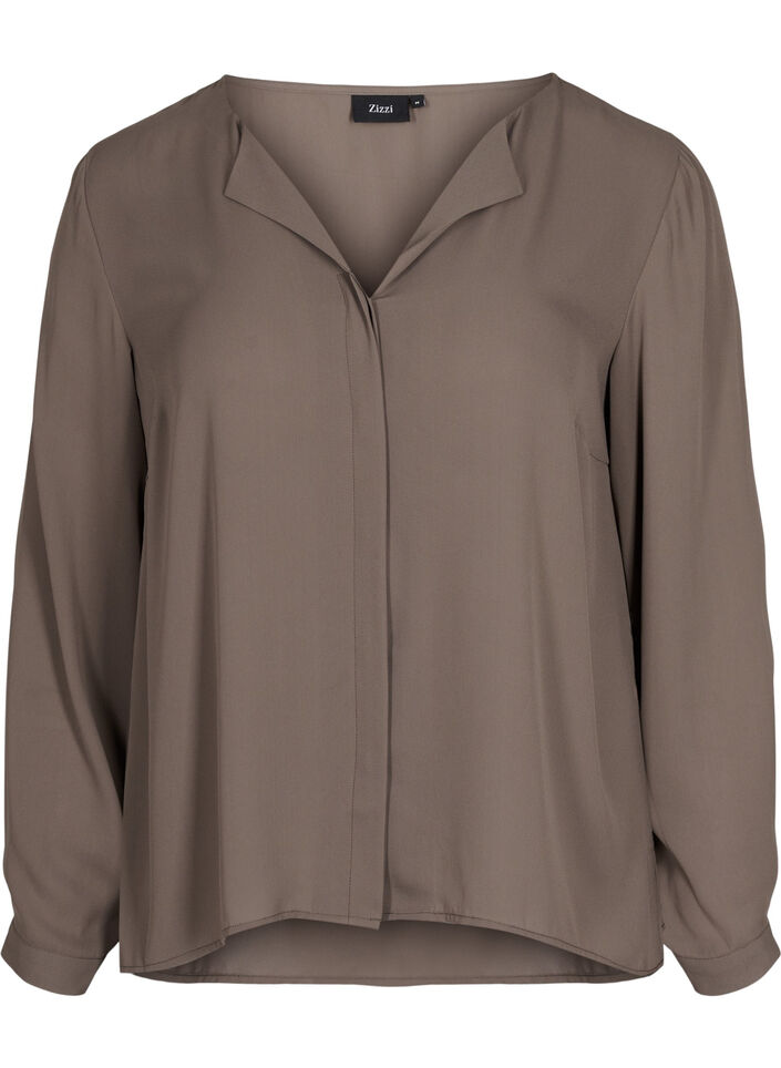 Enfärgad skjorta med V-ringning, Falcon, Packshot image number 0