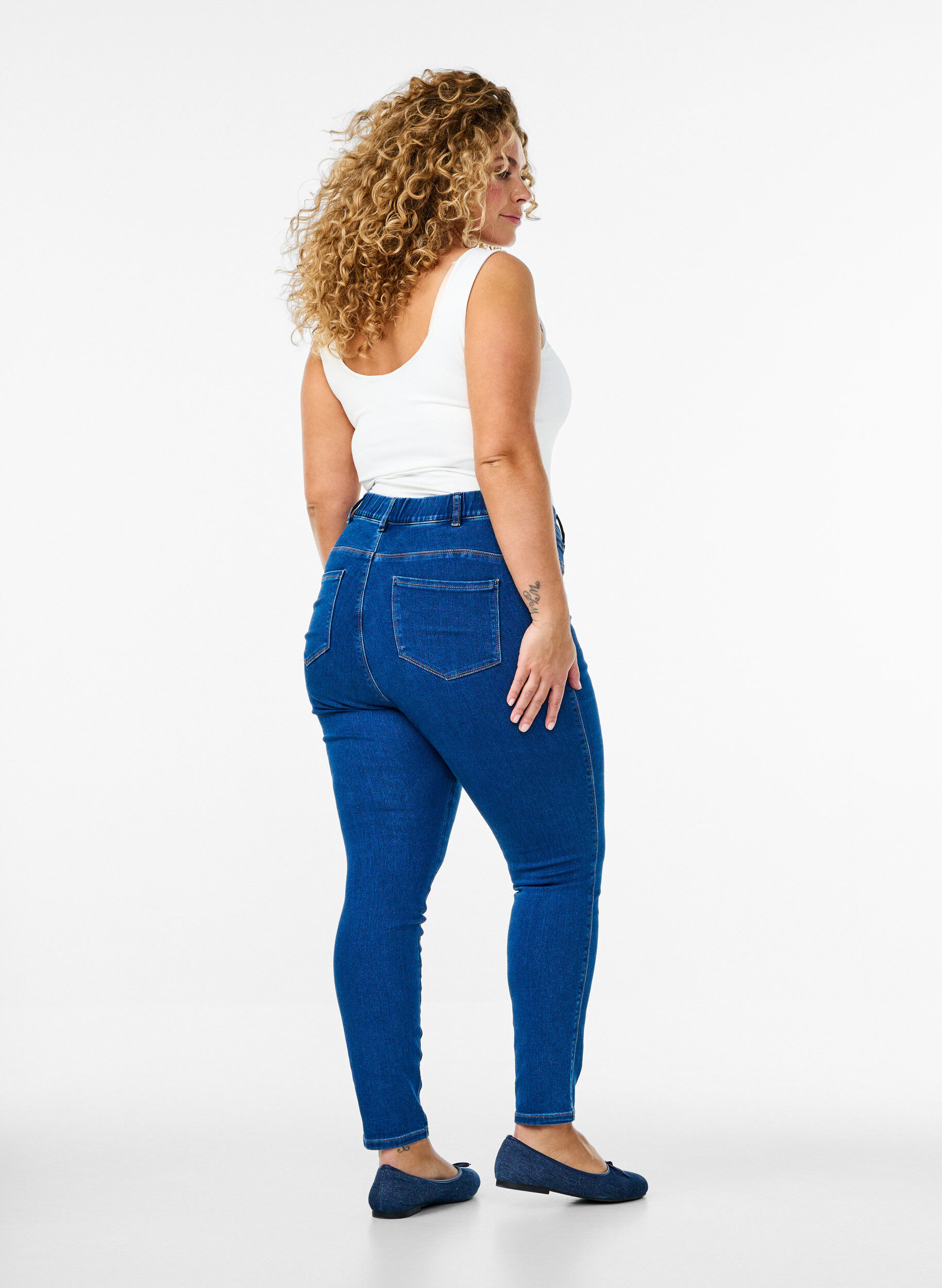 ZizziJeggings med h&ouml;g midja, Bl&aring;, Model image number 1
