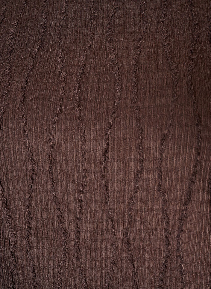 Blus i jersey med v&aring;gig struktur, Brun, Packshot image number 2