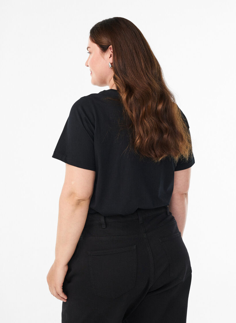 Jul-t-shirt i ekologisk bomull, Svart, Model image number 2
