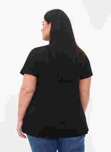 T-shirt i bomull med tryck framtill, Black W. Chest print, Model image number 1