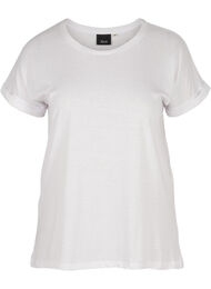 T-shirt i bomullsmix, Bright White