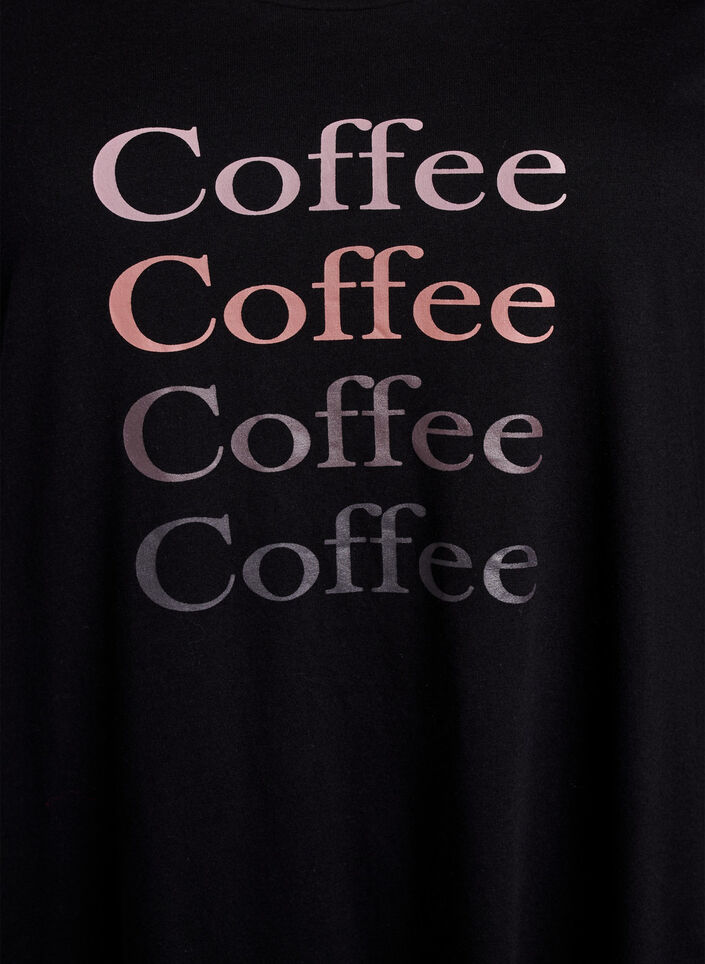 Långärmat nattlinne i ekologisk bomull, Svart, Packshot image number 2