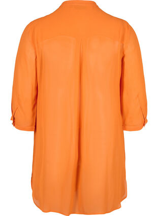 Lång viskosskjorta med 3/4-ärmar, Orange Peel, Packshot image number 1