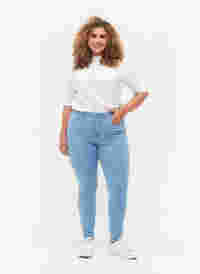 Super slim Amy jeans med hög midja, Ex Lt Blue, Model