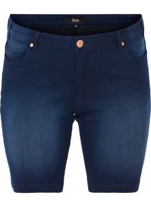 Slim fit Emily shorts med normalhög midja, Blue denim, Packshot image number 0