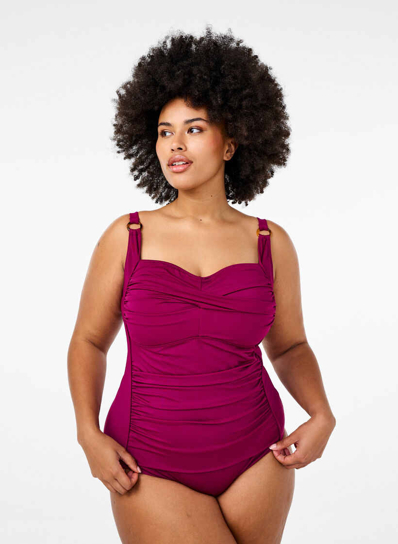 Vadderad baddr&auml;kt med drapering, R&ouml;d, Model image number 0