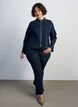 Figurn&auml;ra jacka i denim med dragkedja, Bl&aring;, Model image number 1