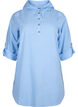 Tunika med huva i bomull och linne, Serenity, Packshot image number 0