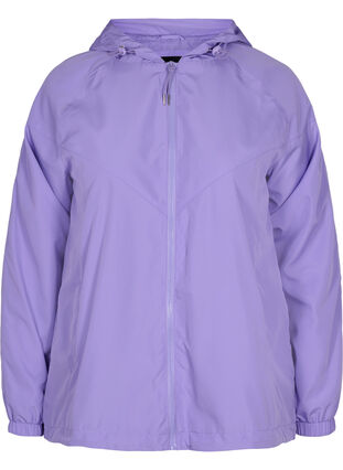 Kort jacka med huva och justerbar nederkant, Paisley Purple, Packshot image number 0
