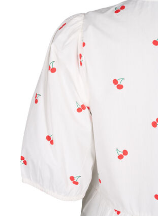 Klänning med körsbärsmönster och a-linjeform, B. White/Cherry, Packshot image number 3