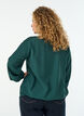 Blus med ballongeffekt och chiffongdetaljer, Gr&ouml;n, Model image number 2