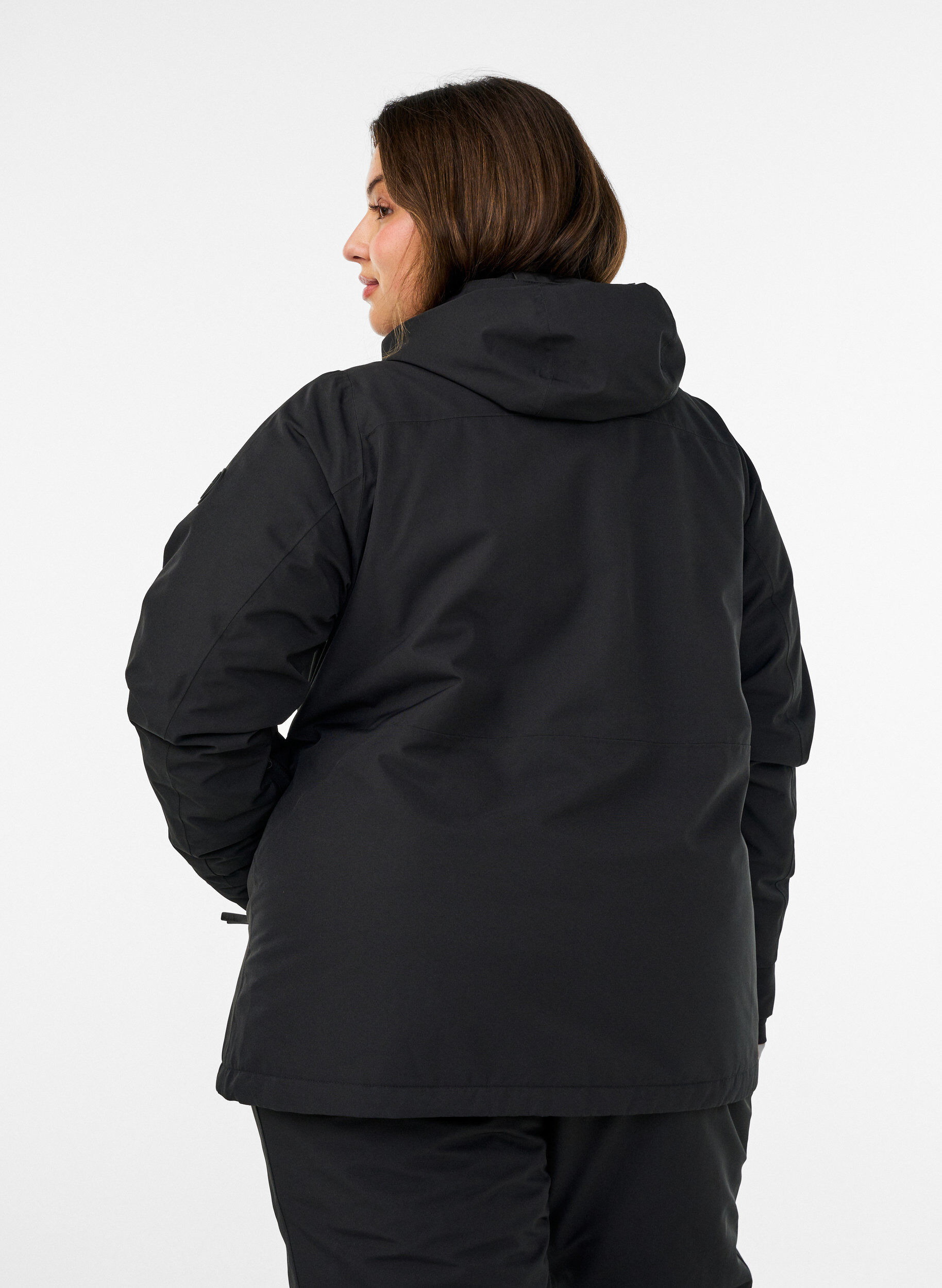 ZizziSkidjacka med huva och fickor med dragkedja, Svart, Model image number 2