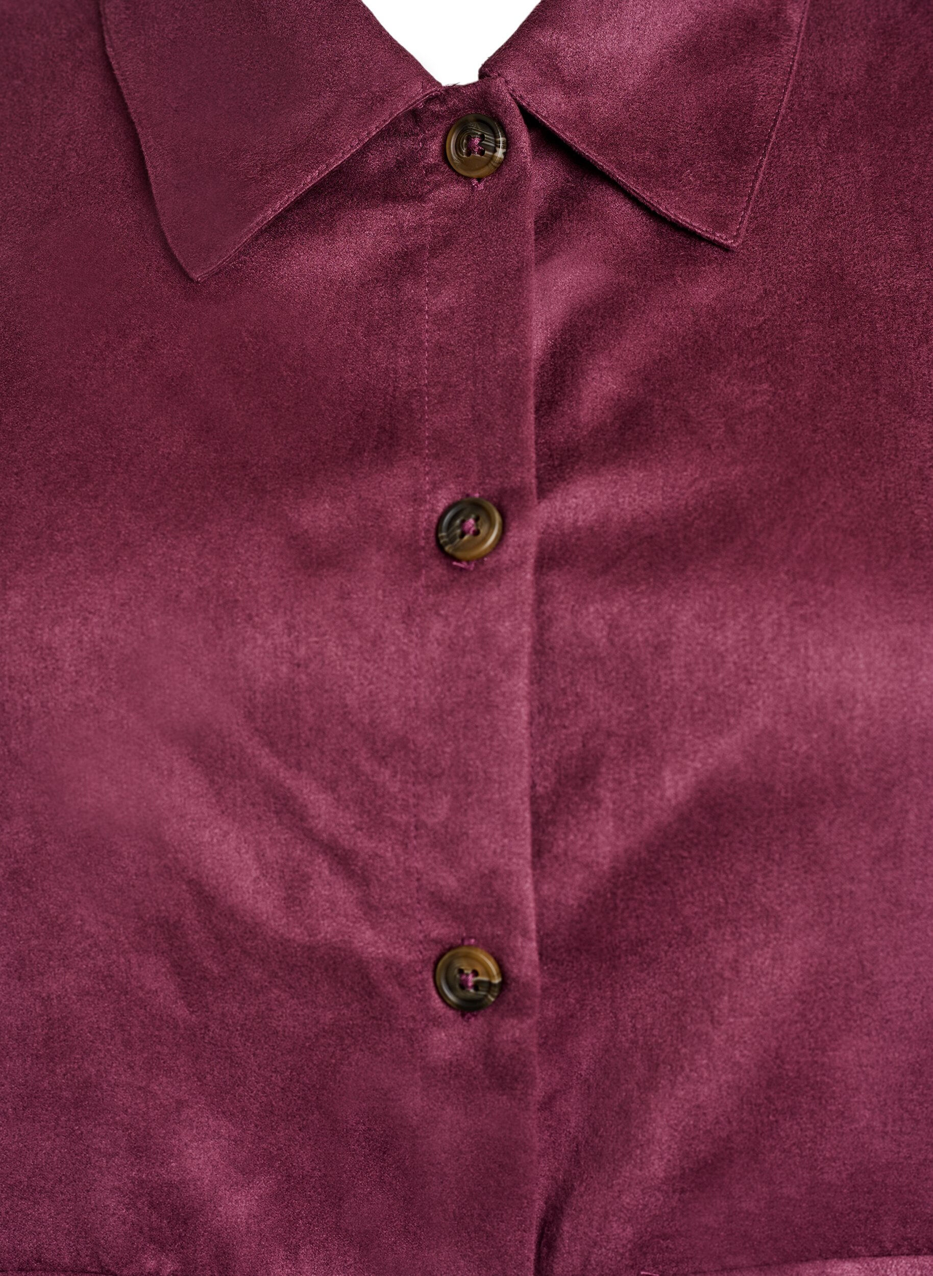 Zizzi Kort jacka i mockaimitation med fickor, R&ouml;d, Packshot image number 2