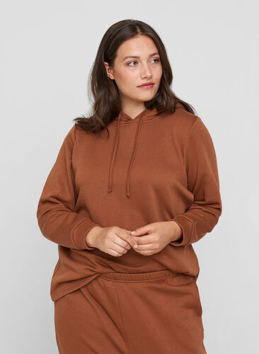 Sweatshirt med huva, Argan Oil, Model image number 0
