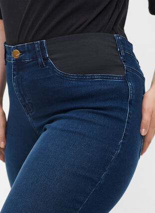 Superslim Amy jeans med resår i midjan, Dark blue denim, Model image number 2