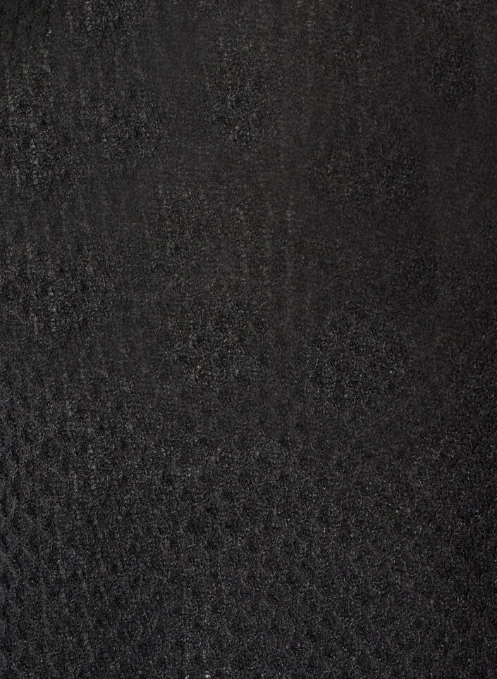 Stickad blus med strukturerat h&aring;lm&ouml;nster, Svart, Packshot image number 2