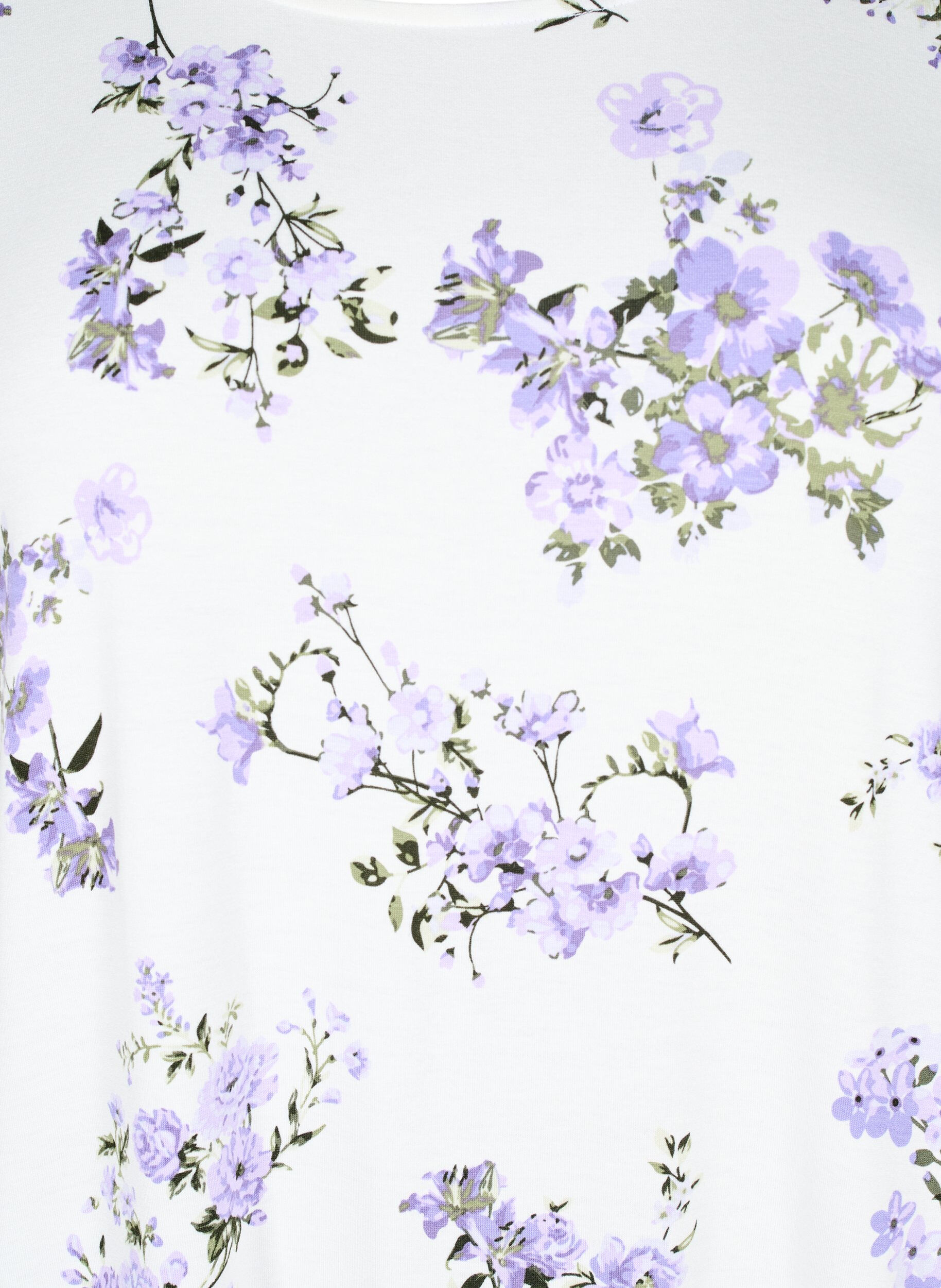 Zizzi T-shirt med blommigt tryck, Lila, Packshot image number 2