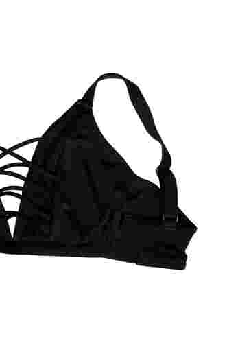 Bikinitopp med snördetaljer, Black, Packshot image number 3