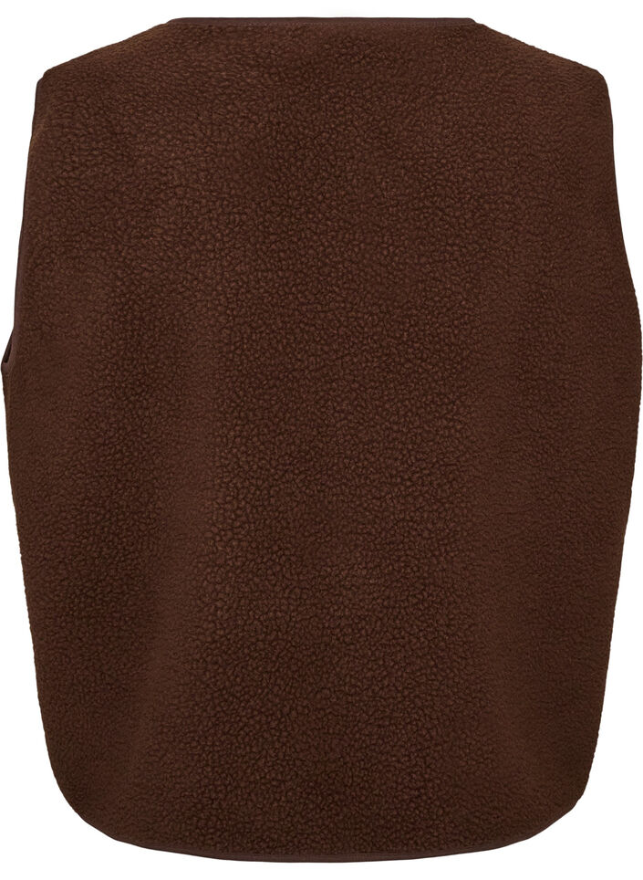 Teddyv&auml;st med knappar och fickor, Brun, Packshot image number 1