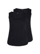 2-pack ribbad bas-tanktop , Black/Black, Packshot image number 0