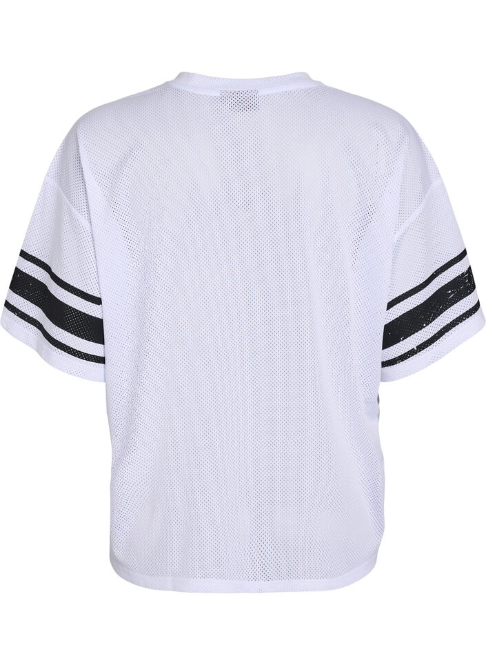 Sportig t-shirt med tryck framtill, White, Packshot image number 1