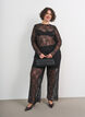 Blus i mesh med blommor och paljetter, Svart, Model image number 1