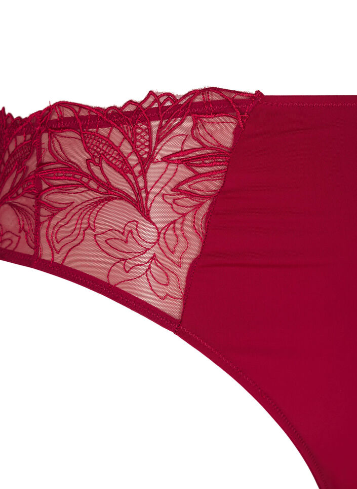 Trosor i microfiber med spets, Röd, Packshot image number 3