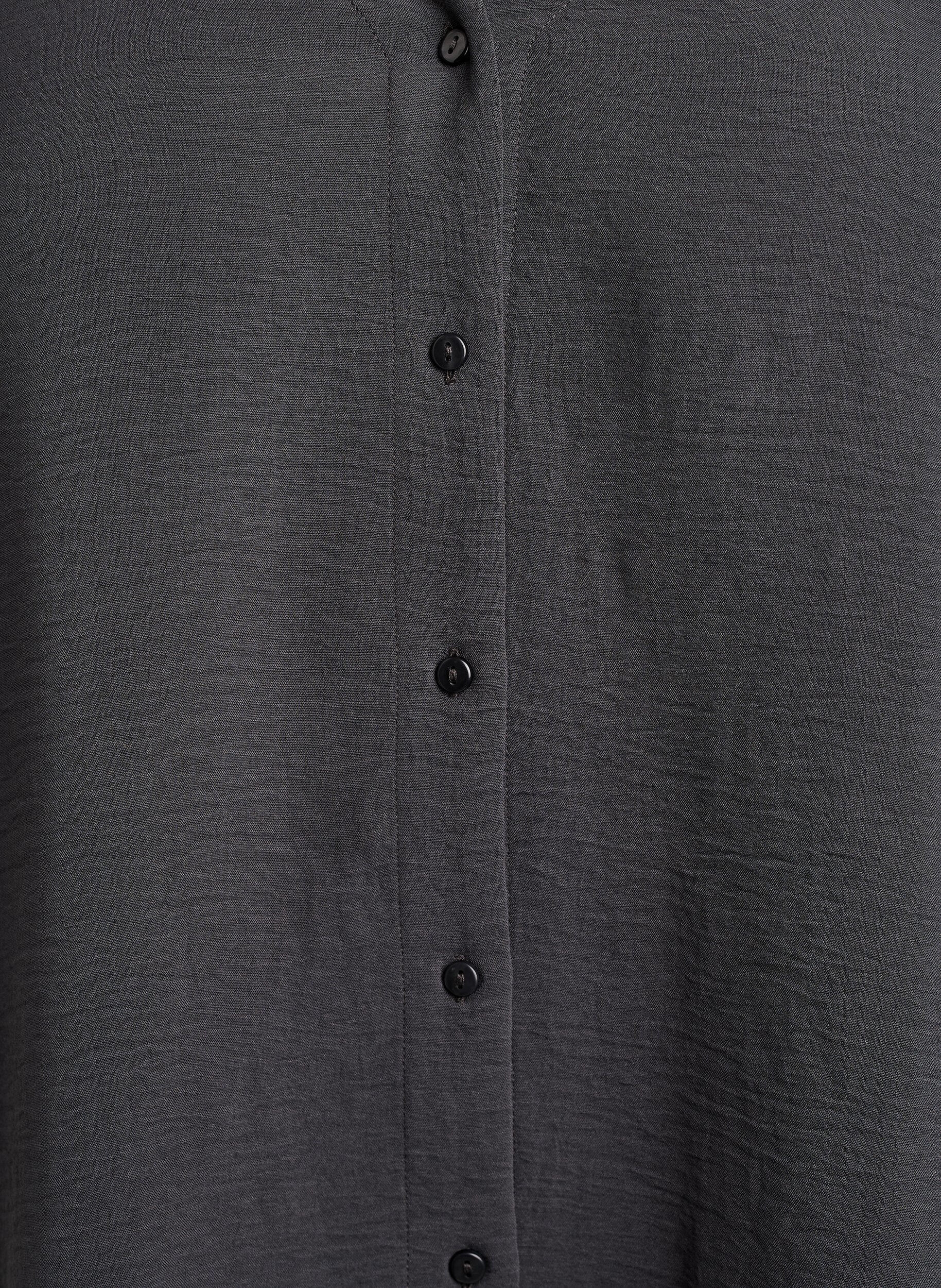 ZizziSkjortblus med v-ringning och 3/4-&auml;rm, Gr&aring;, Packshot image number 2