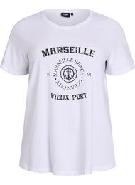 T-shirt med tryck, Vit