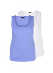 2-pack ribbad bas-tanktop , Ultramarine/White, Packshot image number 0