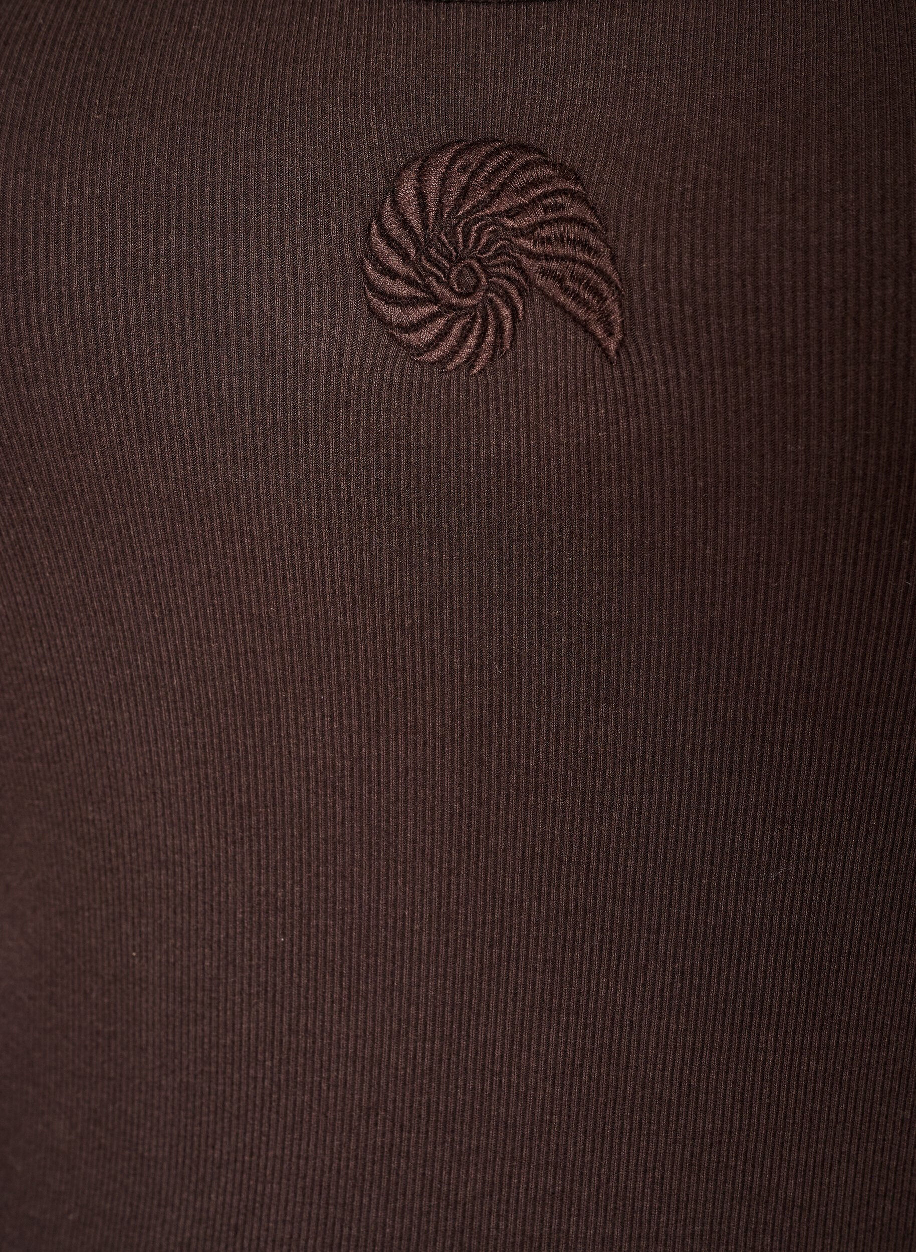 ZizziT&aring;tsittande topp med motiv, Brun, Packshot image number 2