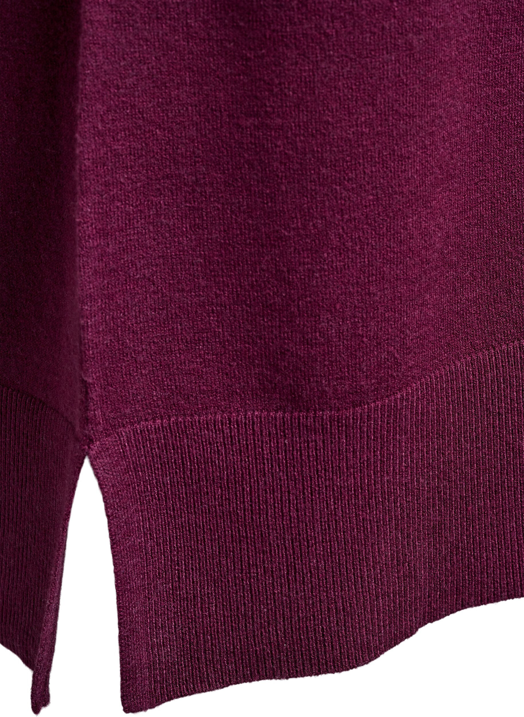 ZizziStickad kort kl&auml;nning med raglan&auml;rm och mitts&ouml;m, R&ouml;d, Packshot image number 3